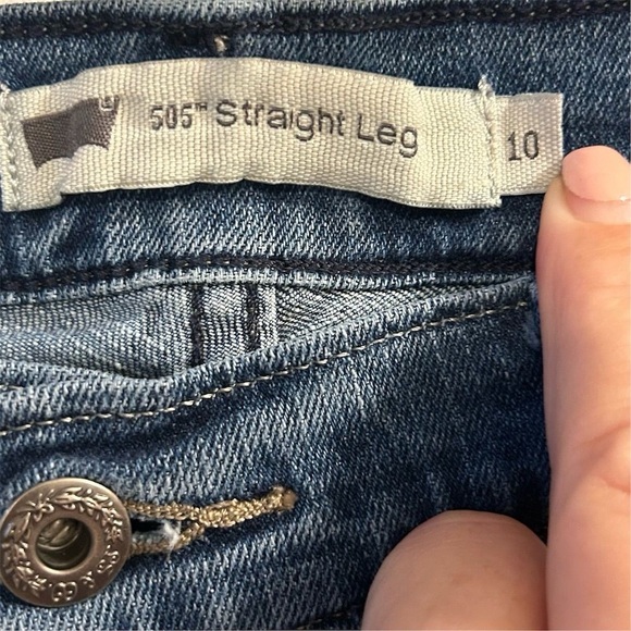 Levi's Women's 505 Straight Leg Jeans Blue Size 10 Mid Rise Stretch - Picture 4 of 10
